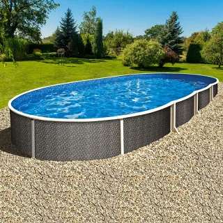 Mountfield Azuro Rattan acélfalú medence, 550x370x120cm